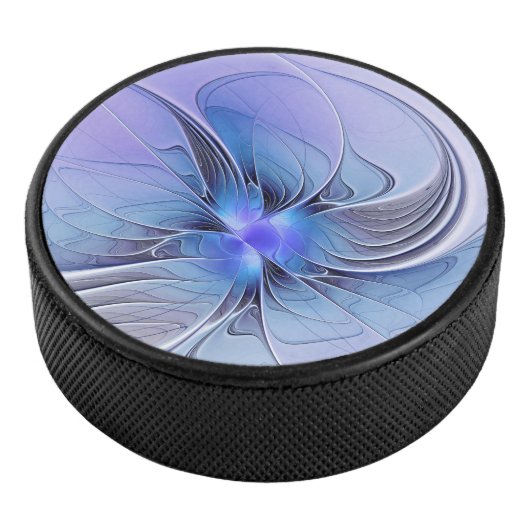 Abstracte moderne Fractal Art Lavendel blauw Hockey Puck (3/4)
