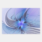 Abstracte moderne Fractal Art Lavendel blauw Inpakpapier Vel (Voorkant)