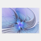 Abstracte moderne Fractal Art Lavendel blauw Inpakpapier Vel (Voorkant 3)