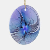 Abstracte moderne Fractal Art Lavendel blauw Keramisch Ornament (Rechts)