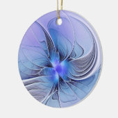 Abstracte moderne Fractal Art Lavendel blauw Keramisch Ornament (Links)