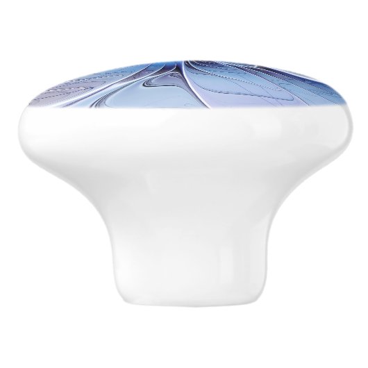 Abstracte moderne Fractal Art Lavendel blauw Keramische Knop (Zijkant)