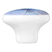 Abstracte moderne Fractal Art Lavendel blauw Keramische Knop (Zijkant)