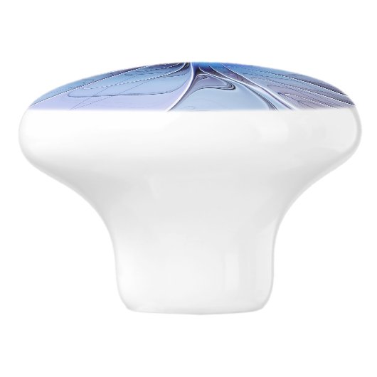 Abstracte moderne Fractal Art Lavendel blauw Keramische Knop (Zijkant)