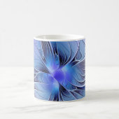 Abstracte moderne Fractal Art Lavendel blauw Koffiemok (Center)