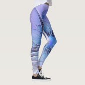 Abstracte moderne Fractal Art Lavendel blauw Leggings (Rechts)