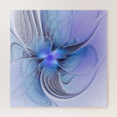 Abstracte moderne Fractal Art Lavendel blauw Legpuzzel (Horizontaal)