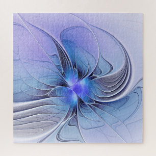 Abstracte moderne Fractal Art Lavendel blauw Legpuzzel