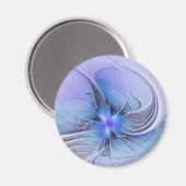 Abstracte moderne Fractal Art Lavendel blauw Magneet (Voorkant / Achterkant)