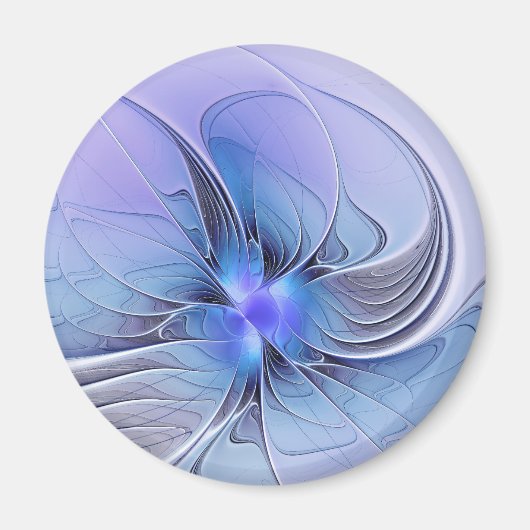 Abstracte moderne Fractal Art Lavendel blauw Magneet (Voorkant)
