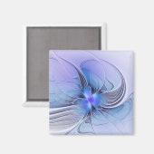 Abstracte moderne Fractal Art Lavendel blauw Magneet (Voorkant / Achterkant)