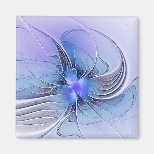 Abstracte moderne Fractal Art Lavendel blauw Magneet (Voorkant)