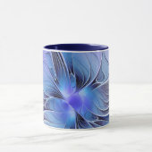 Abstracte moderne Fractal Art Lavendel blauw Mok (Midden)