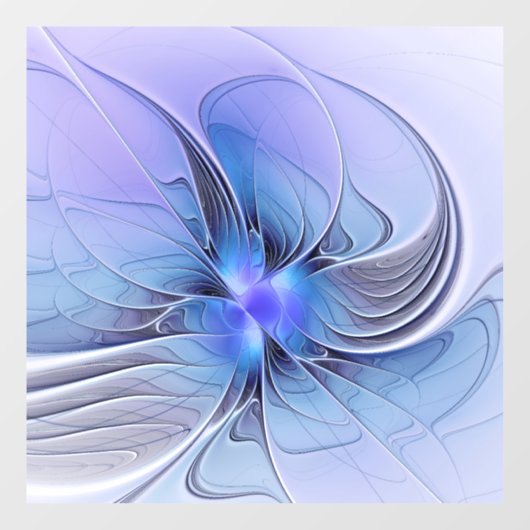 Abstracte moderne Fractal Art Lavendel blauw Raamsticker (Vel)