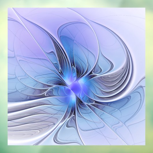 Abstracte moderne Fractal Art Lavendel blauw Raamsticker (Vel 3)