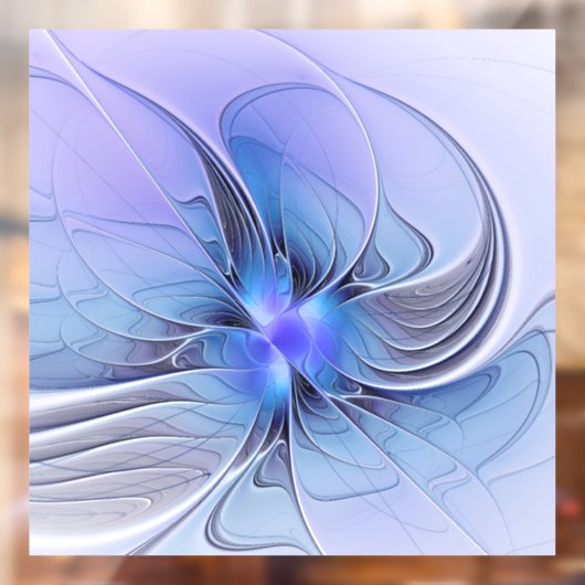 Abstracte moderne Fractal Art Lavendel blauw Raamsticker (Vel 2)