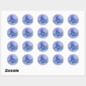 Abstracte moderne Fractal Art Lavendel blauw Ronde Sticker (Vel)