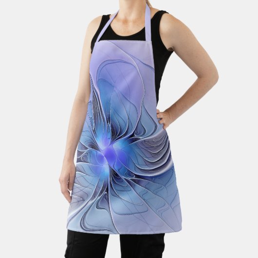 Abstracte moderne Fractal Art Lavendel blauw Schort (Insitu)