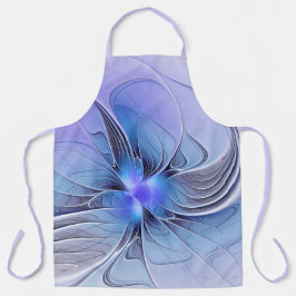 Abstracte moderne Fractal Art Lavendel blauw Schort