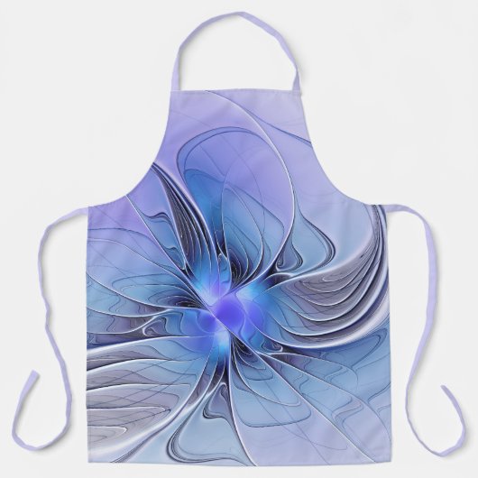 Abstracte moderne Fractal Art Lavendel blauw Schort (Voorkant)