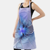 Abstracte moderne Fractal Art Lavendel blauw Schort (Insitu)