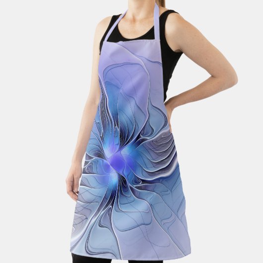 Abstracte moderne Fractal Art Lavendel blauw Schort (Insitu)