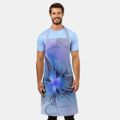 Abstracte moderne Fractal Art Lavendel blauw Schort (Gedragen)