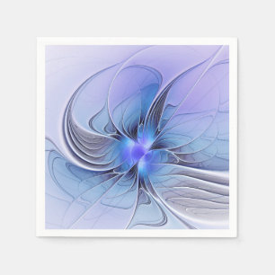 Abstracte moderne Fractal Art Lavendel blauw Servet