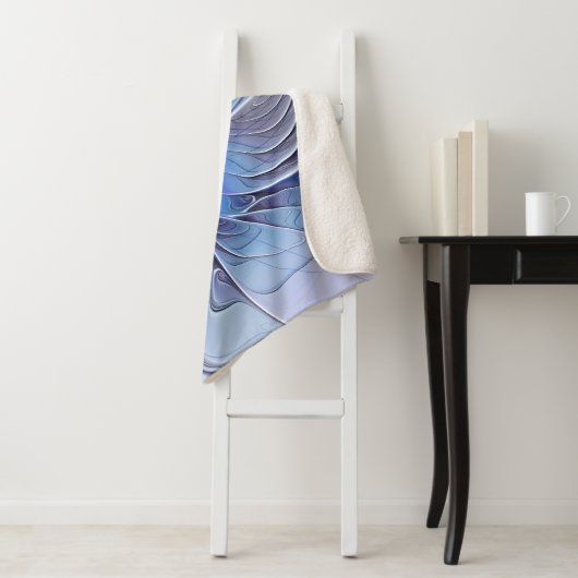 Abstracte moderne Fractal Art Lavendel blauw Sherpa Deken (In situ)