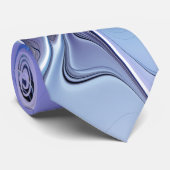 Abstracte moderne Fractal Art Lavendel blauw Stropdas (Opgerold)