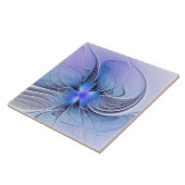 Abstracte moderne Fractal Art Lavendel blauw Tegeltje (Zijkant)