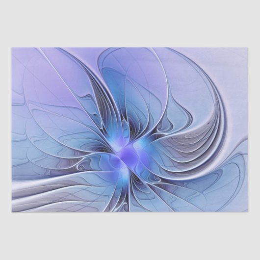 Abstracte moderne Fractal Art Lavendel blauw Tissuepapier (Voorkant)