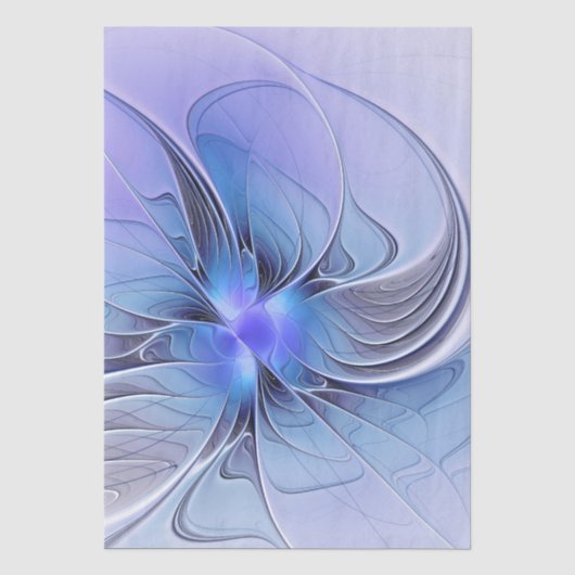 Abstracte moderne Fractal Art Lavendel blauw Tissuepapier (Voorkant)