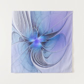 Abstracte moderne Fractal Art Lavendel blauw Wandkleed (Voorkant (horizontaal))