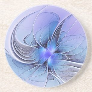 Abstracte moderne Fractal Art Lavendel blauw Zandsteen Onderzetter