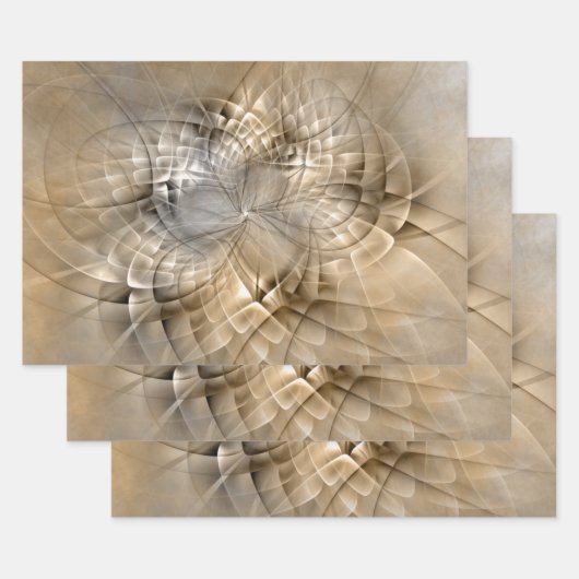 Abstracte moderne fractale aardetinten kunsttextuu inpakpapier vel (Set)