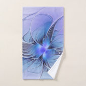 Abstracte moderne fractale kunst lavendelblauw bad handdoek (Handdoek)
