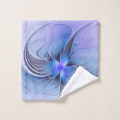 Abstracte moderne fractale kunst lavendelblauw bad handdoek (Wasdoekje)