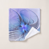 Abstracte moderne fractale kunst lavendelblauw bad handdoek (Wasdoekje)