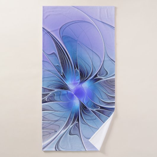 Abstracte moderne fractale kunst lavendelblauw badhanddoek (Badhanddoek)