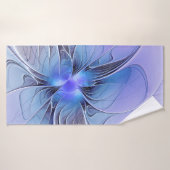 Abstracte moderne fractale kunst lavendelblauw badhanddoek (Badhanddoek)