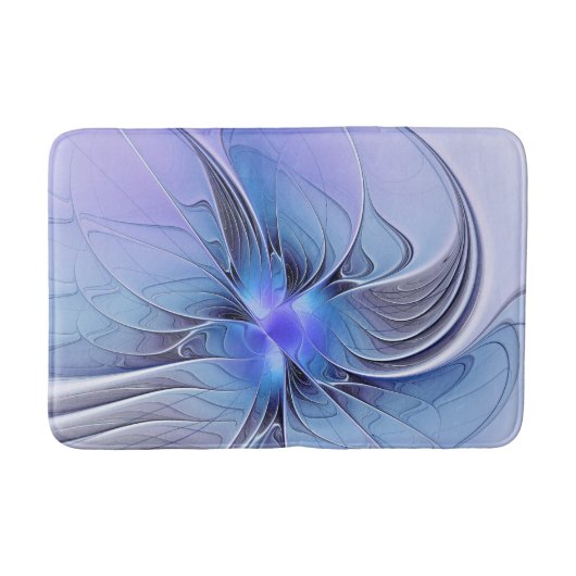 Abstracte moderne fractale kunst lavendelblauw badmat (Voorkant)