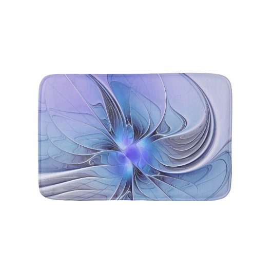 Abstracte moderne fractale kunst lavendelblauw badmat (Voorkant)