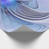 Abstracte moderne fractale kunst lavendelblauw cadeaupapier (Hoek)