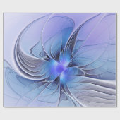 Abstracte moderne fractale kunst lavendelblauw cadeaupapier (Vlak)