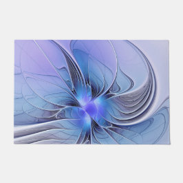 Abstracte moderne fractale kunst lavendelblauw deurmat