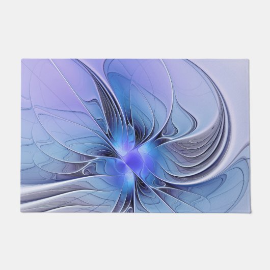 Abstracte moderne fractale kunst lavendelblauw deurmat (Voorkant)