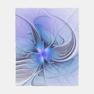 Abstracte moderne fractale kunst lavendelblauw fleece deken