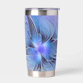 Abstracte moderne fractale kunst lavendelblauw geïsoleerde drinkbeker