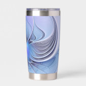 Abstracte moderne fractale kunst lavendelblauw geïsoleerde drinkbeker (Achterkant)